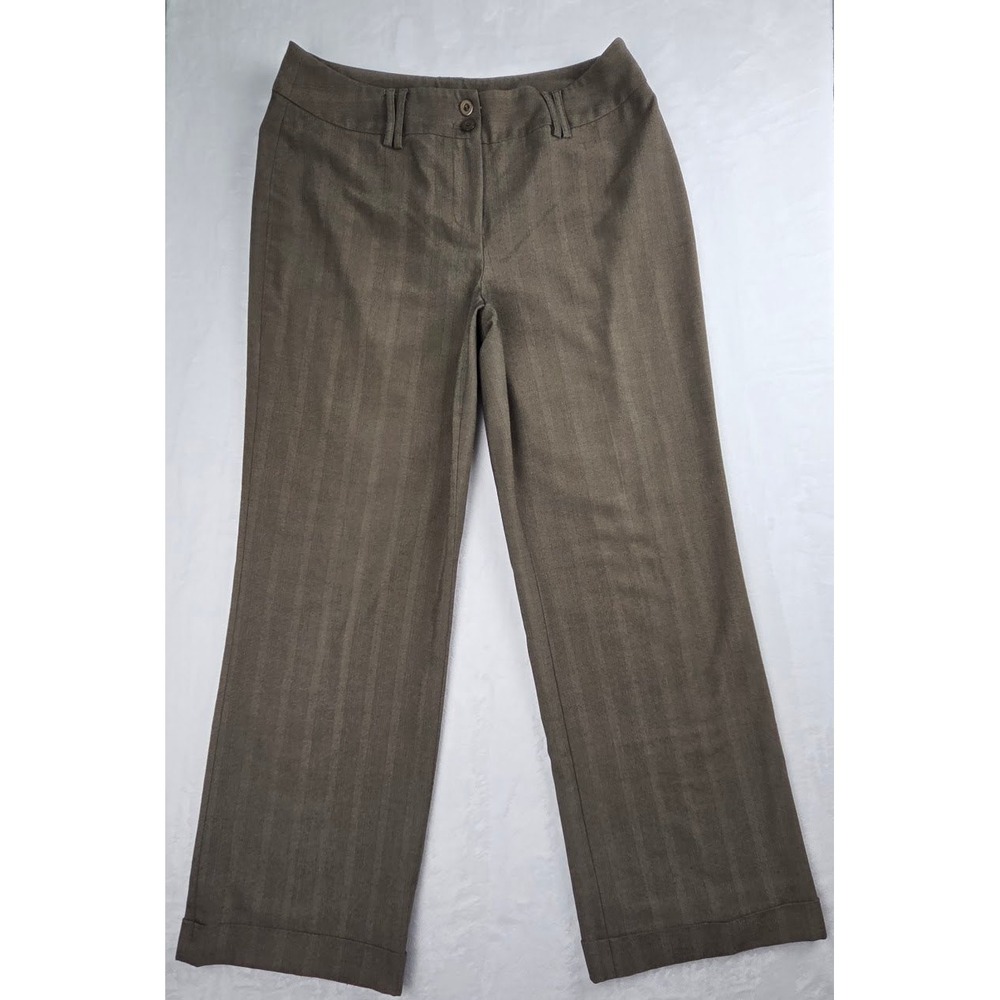Atelier Dress Pants Women 6 Brown Herringbone Wide Leg Career Trousers Excellent